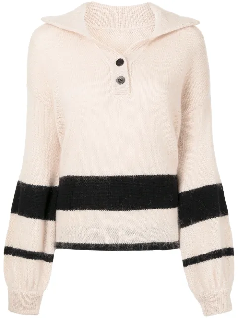 Onefifteen X Beyond The Radar stripe detail jumper Pink COL01KNIT02
