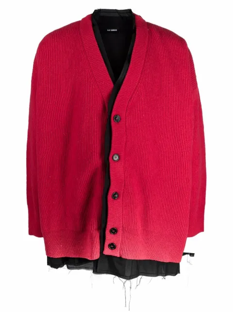 Raf Simons layered wool cardigan Red 21284450002