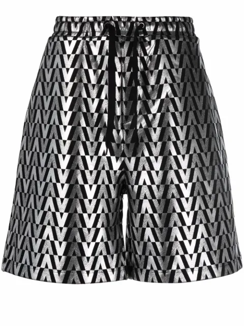 Valentino Garavani high-shine monogram shorts Black VMD02C87S