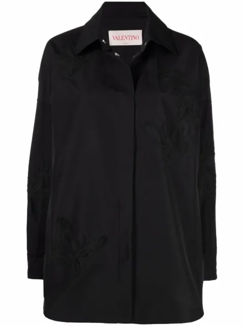 Valentino Garavani embroidered butterfly shirt Black BCIBR14H2