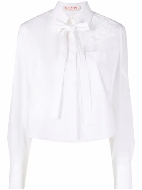 Valentino Garavani appliqué cropped shirt White BAB3305A6