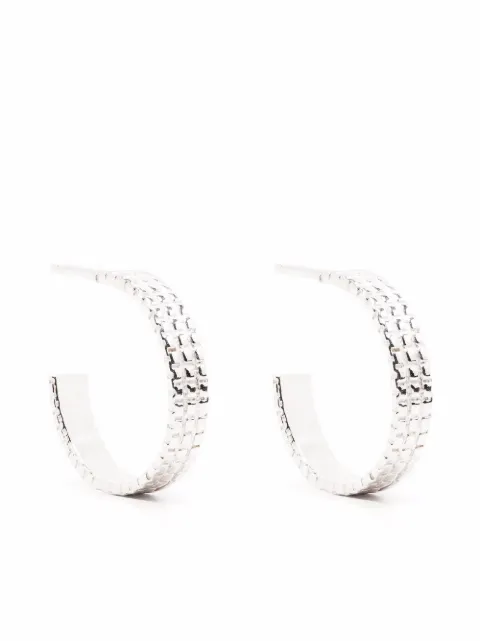 Wouters & Hendrix chain-texture hoop earrings Silver EHS02700