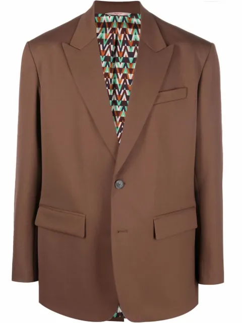 Valentino Garavani single-breasted blazer Brown VCED30804