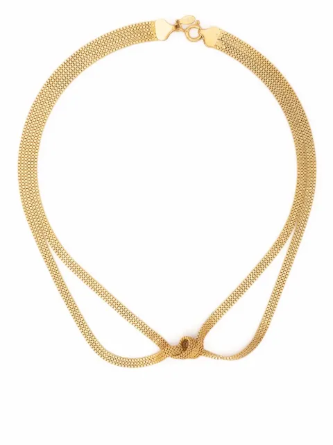 Wouters & Hendrix Serpentine long flat chain necklace Gold NHS002GP