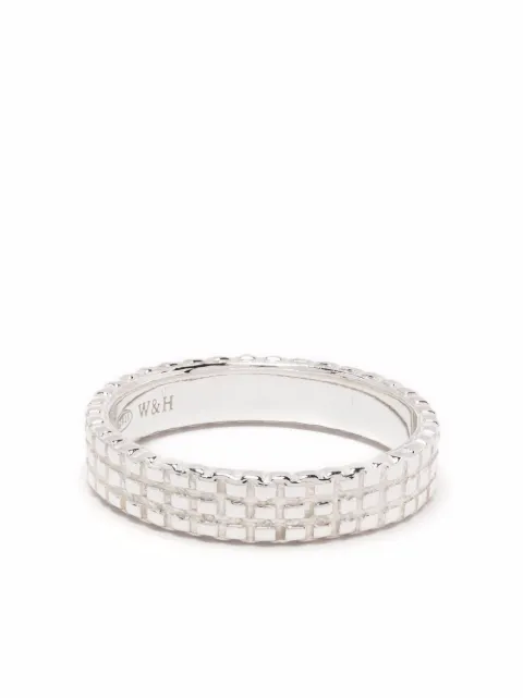 Wouters & Hendrix chain-texture band ring Silver RHS001SS