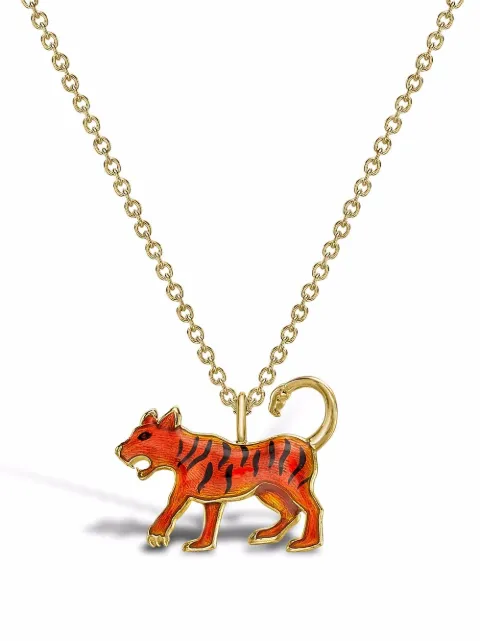 Pragnell 18kt yellow gold Zodiac tiger pendant necklace Gold 1501827