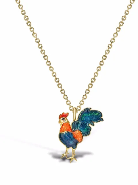 Pragnell 18kt yellow gold Zodiac rooster pendant necklace Gold CR2812