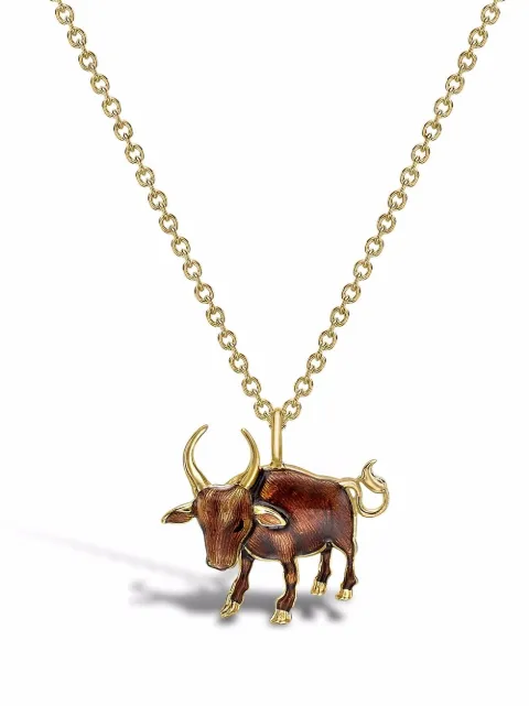 Pragnell 18kt yellow gold Zodiac ox pendant necklace Gold CR2808