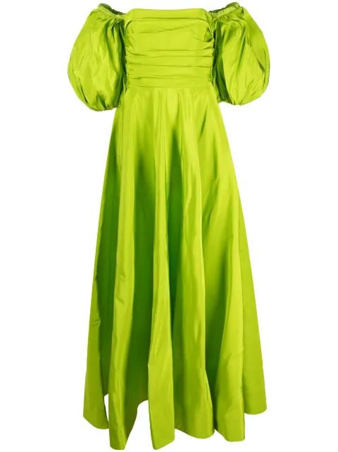 Valentino Garavani off-shoulder floor-lentgh dress Green BVDCS06DE