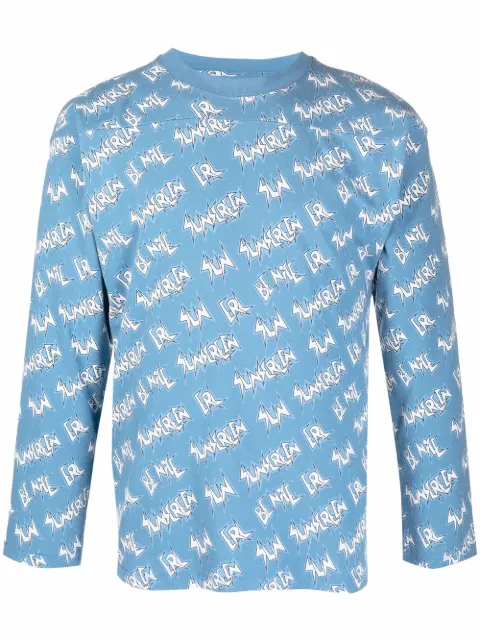ERL graphic-print long-sleeve T-shirt Blue T008