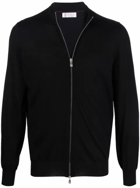 Brunello Cucinelli zip-up knitted cardigan Black M2400106CH101