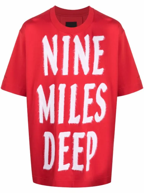 Givenchy slogan-print drop-shoulder T-shirt Red BM717C3Y6B