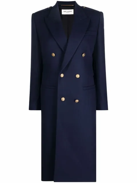 Saint Laurent double-breasted tailored coat Blue 661316Y143V