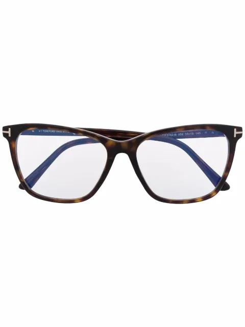 TOM FORD Eyewear tortoise square frame glasses Brown FT5762B