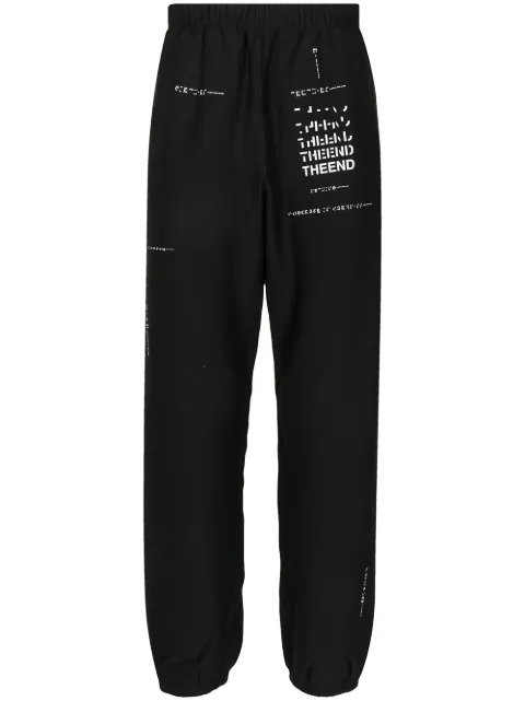 Takahiromiyashita The Soloist slogan-print track pants Black SC0023AW21