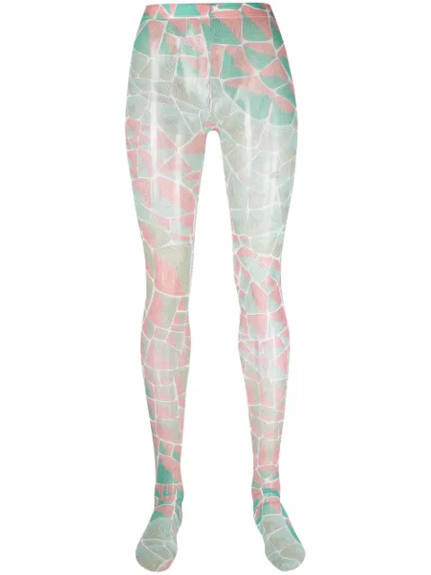 PUCCI Tartuca-print tights Blue 2HGE032H350