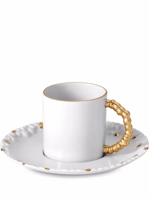 L'Objet Mojave espresso cup and saucer White HB255