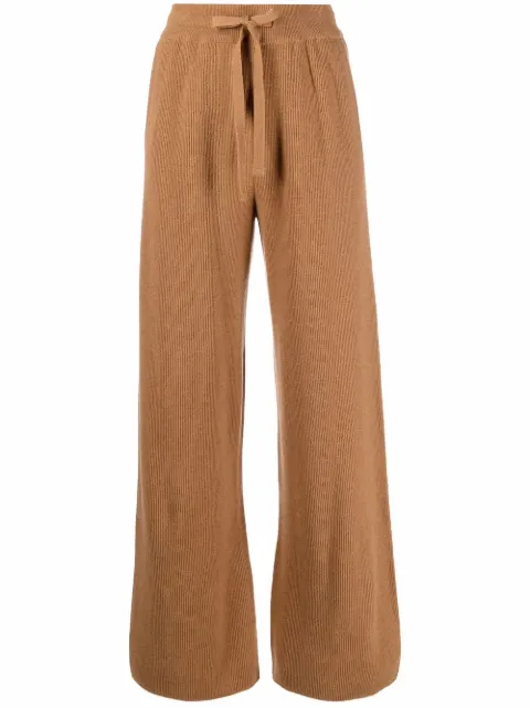 Nanushka ribbed-knit wide-leg trousers Brown NW21CRPA01174