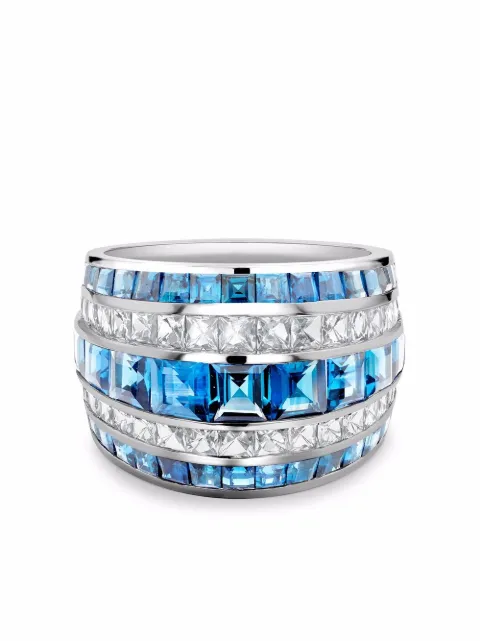 Pragnell platinum Manhattan classic aquamarine and diamond ring Silver F0673