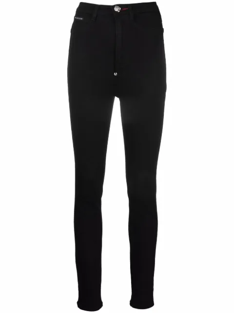 Philipp Plein Super high-waist skinny jeans Black PAACWDT1918PDE004N