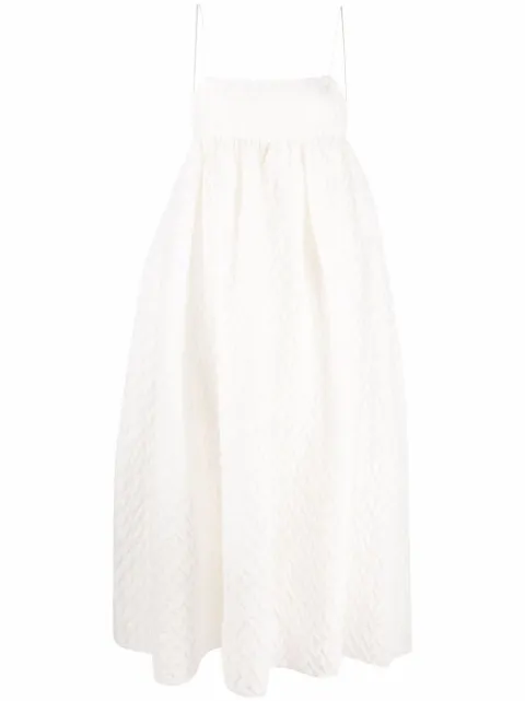 Cecilie Bahnsen Beth plissé empire-line dress White EDI0019