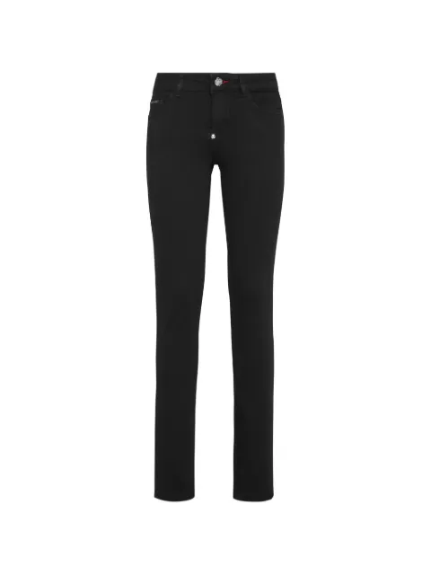 Philipp Plein logo-plaque slim-fit denim jeans Black AAACWDT1788PDE004N