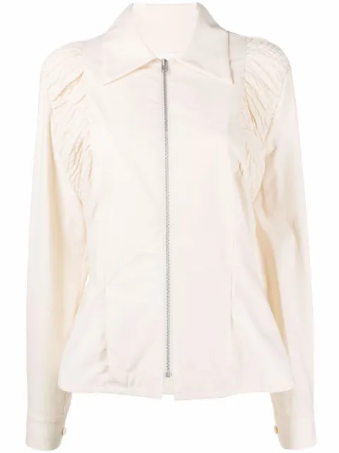 Maison Margiela ruched-detail shirt Neutrals S31DL0265S54516