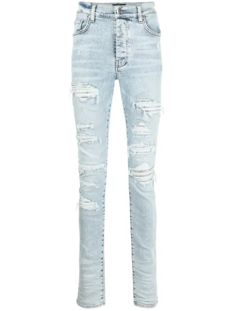 AMIRI distressed skinny jeans Blue MDS069489
