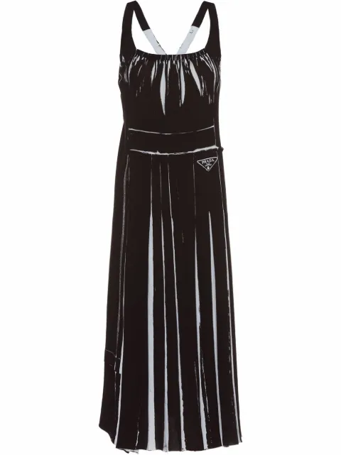 Prada sleeveless printed sablé dress Black P3G59S22110JO