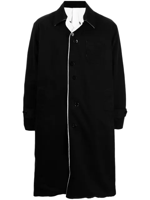 Undercoverism contrasting-trim detail coat Black UI2A43012