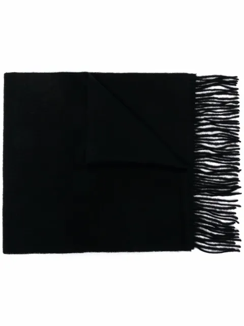 Carhartt WIP Clan logo-patch fringed scarf Black I013507