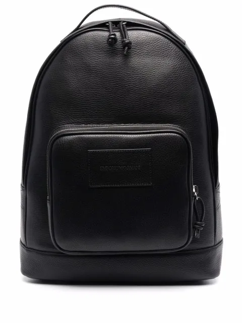 Emporio Armani zip-up leather backpack Black Y4O334Y068E