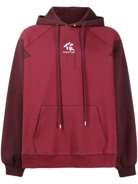 Ader Error Sculpture logo-print jersey hoodie Red BKAFWHD04RD