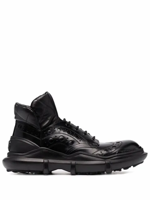 Dolce & Gabbana brogue-detail quilted ankle boots Black A10701AQ380