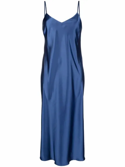 Blanca Vita satin-finish slip dress Blue ACACIA4762