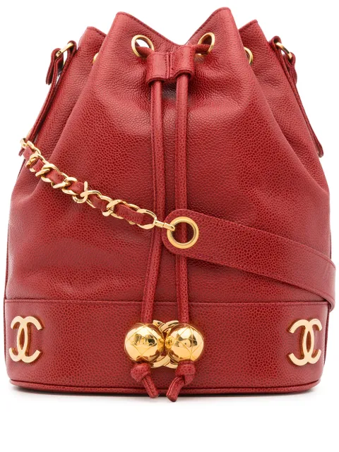 CHANEL Pre-Owned 1992 Triple CC bucket bag Red 2548407