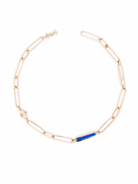 Maria Black Blue Velvet chain bracelet Gold 450020Y