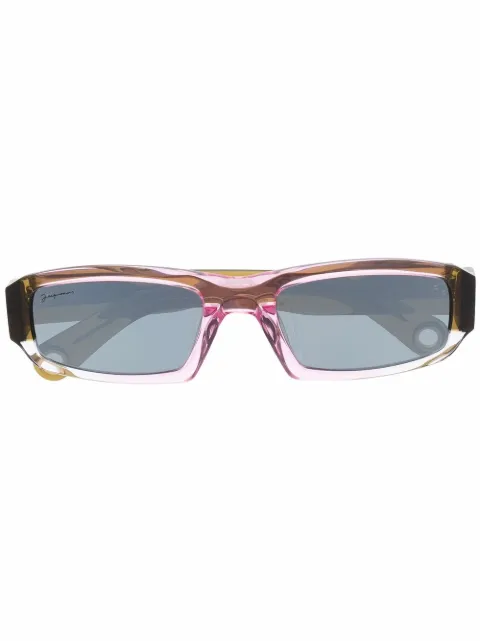 Jacquemus thin square frame sunglasses Green LESLUNETTESALTUMPNK