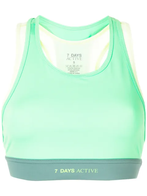 7 DAYS Active colour-block sports bra Green 90058