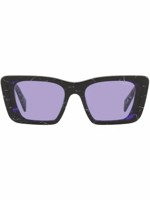 Prada Eyewear marble-effect rectangle frame sunglasses Green SPR08Y03V01O