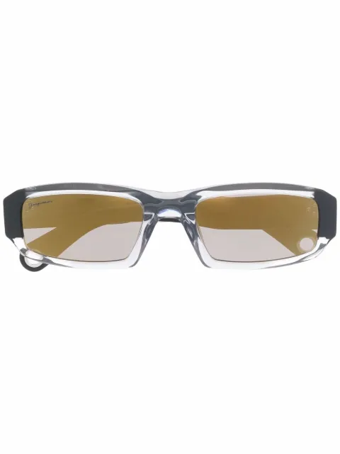 Jacquemus Saltu rectangle-frame sunglasses Black LESLUNETTESALTUMBLK