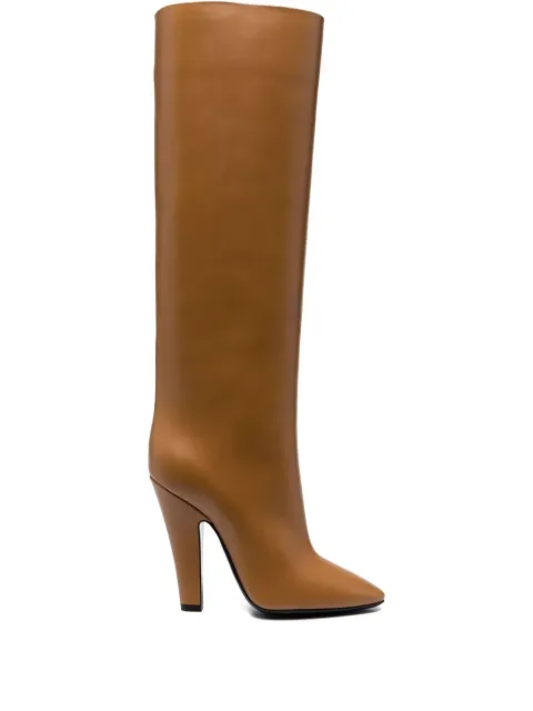 Saint Laurent Tube knee-length boots Brown 6676252W700