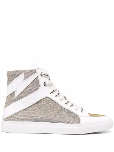 Zadig&Voltaire flash-detail glitter sneakers White SWSN00030