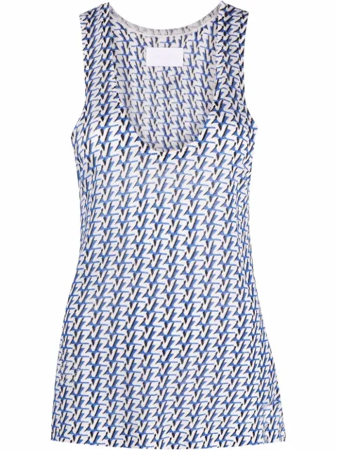 Zadig&Voltaire Lee monogram-print tank top Blue KWTT00003