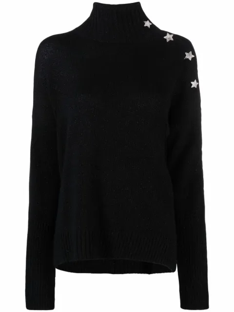 Zadig&Voltaire Alma star-charm high-neck jumper Black KWSW00002