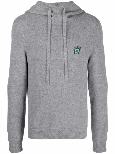 Zadig&Voltaire logo-plaque merino hoodie Grey KMSW00001