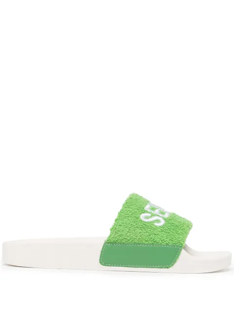 Senso Elly logo-embroidered slides Green ELLYI