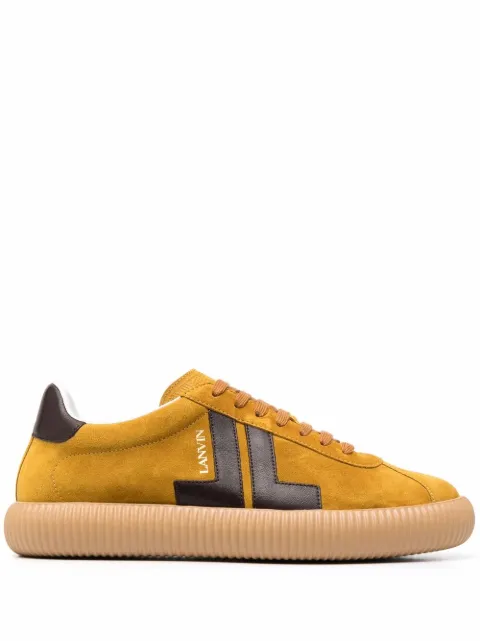 Lanvin Glen logo-patch low-top sneakers Yellow FMSKLS00SUNAH21
