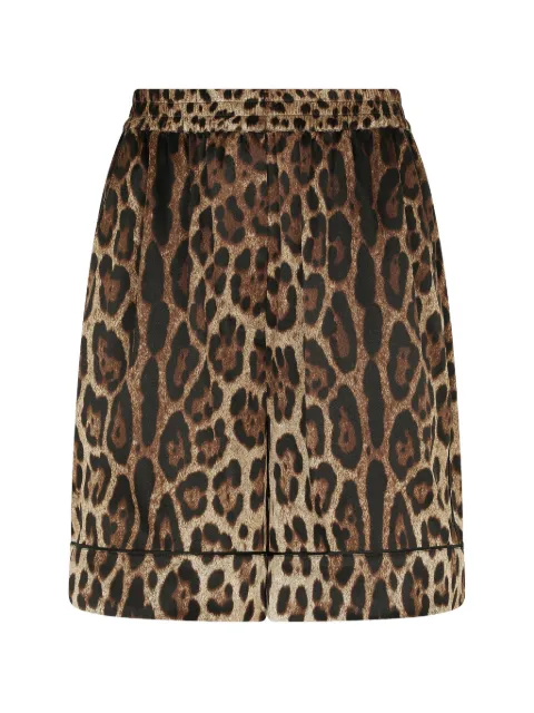 Dolce & Gabbana leopard-print silk shorts Brown FTAM7TFSAXYHY13M
