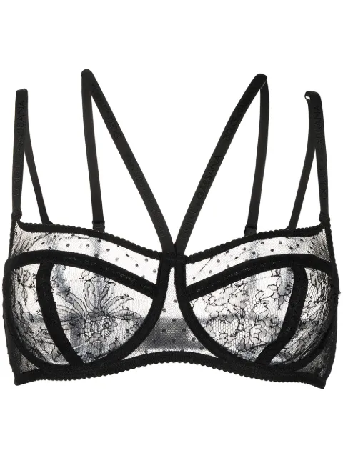 Dolce & Gabbana floral-lace balcony bra Black O1C61TONL28N0000